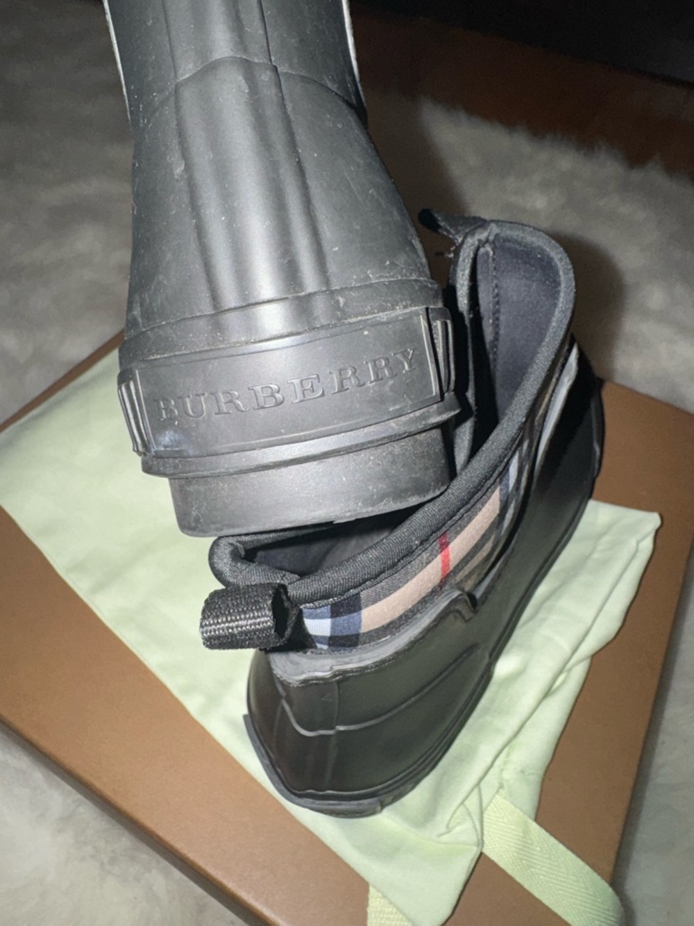 Burberry Vintage Check Neoprene Rain Boots - Picture 5 of 7